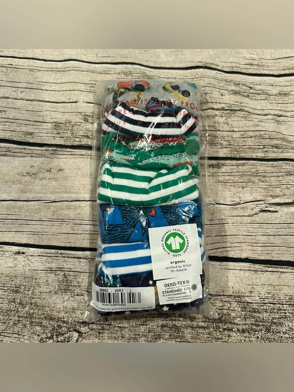 NWT Hanna Andersson 7 Pack Classic Kids Organic Unders Size Large